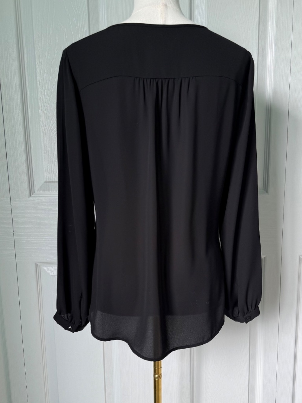 CHICO'S | Black Long Sleeve Beaded Top Sz Small - Picture 2 of 6